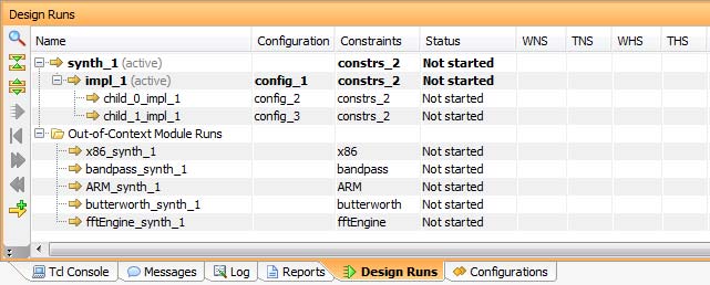 Design Runs for synthesis and implementation